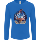 Trippy Alice Magic Mushrooms LSD Mens Long Sleeve T-Shirt Royal Blue