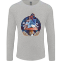Trippy Alice Magic Mushrooms LSD Mens Long Sleeve T-Shirt Sports Grey