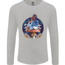 Trippy Alice Magic Mushrooms LSD Mens Long Sleeve T-Shirt Sports Grey