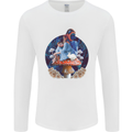 Trippy Alice Magic Mushrooms LSD Mens Long Sleeve T-Shirt White