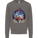 Trippy Alice Magic Mushrooms LSD Mens Sweatshirt Jumper Charcoal