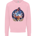 Trippy Alice Magic Mushrooms LSD Mens Sweatshirt Jumper Light Pink