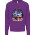 Trippy Alice Magic Mushrooms LSD Mens Sweatshirt Jumper Purple