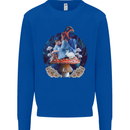 Trippy Alice Magic Mushrooms LSD Mens Sweatshirt Jumper Royal Blue
