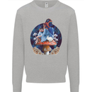 Trippy Alice Magic Mushrooms LSD Mens Sweatshirt Jumper Sports Grey
