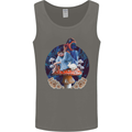 Trippy Alice Magic Mushrooms LSD Mens Vest Tank Top Charcoal