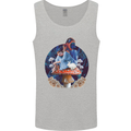 Trippy Alice Magic Mushrooms LSD Mens Vest Tank Top Sports Grey
