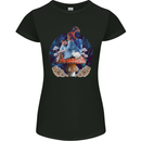 Trippy Alice Magic Mushrooms LSD Womens Petite Cut T-Shirt Black