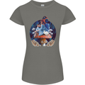 Trippy Alice Magic Mushrooms LSD Womens Petite Cut T-Shirt Charcoal