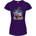 Trippy Alice Magic Mushrooms LSD Womens Petite Cut T-Shirt Purple