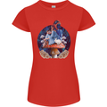Trippy Alice Magic Mushrooms LSD Womens Petite Cut T-Shirt Red