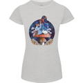 Trippy Alice Magic Mushrooms LSD Womens Petite Cut T-Shirt Sports Grey
