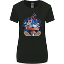 Trippy Alice Magic Mushrooms LSD Womens Wider Cut T-Shirt Black