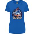 Trippy Alice Magic Mushrooms LSD Womens Wider Cut T-Shirt Royal Blue