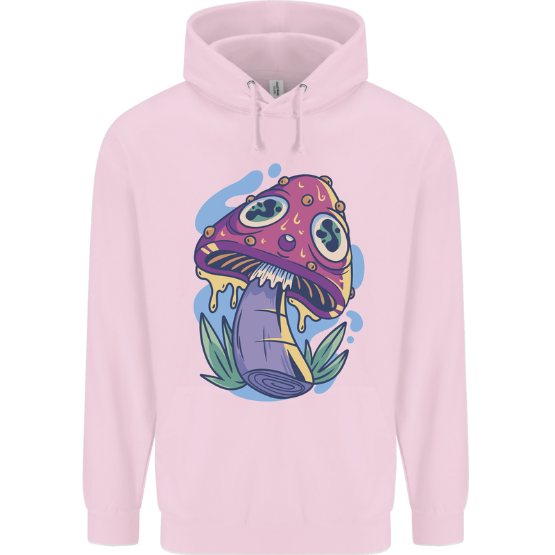 Trippy Magic Mushroom LSD Childrens Kids Hoodie Light Pink