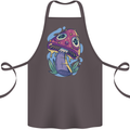Trippy Magic Mushroom LSD Cotton Apron 100% Organic Dark Grey
