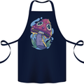 Trippy Magic Mushroom LSD Cotton Apron 100% Organic Navy Blue