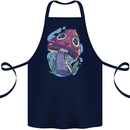 Trippy Magic Mushroom LSD Cotton Apron 100% Organic Navy Blue