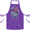Trippy Magic Mushroom LSD Cotton Apron 100% Organic Purple