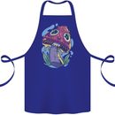 Trippy Magic Mushroom LSD Cotton Apron 100% Organic Royal Blue