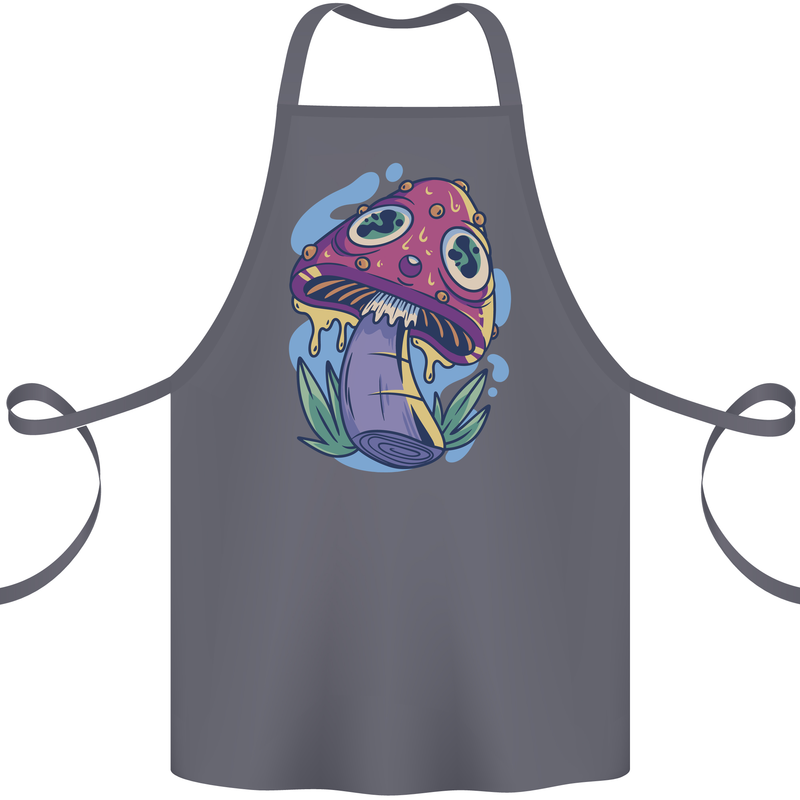 Trippy Magic Mushroom LSD Cotton Apron 100% Organic Steel