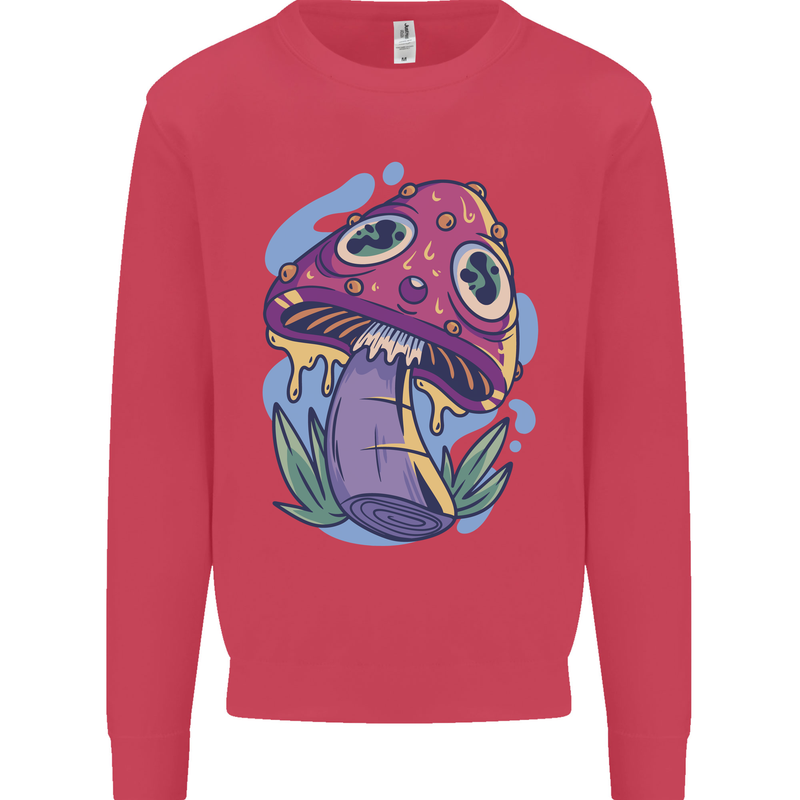 Trippy Magic Mushroom LSD Kids Sweatshirt Jumper Heliconia