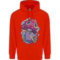 Trippy Magic Mushroom LSD Mens 80% Cotton Hoodie Bright Red