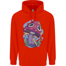Trippy Magic Mushroom LSD Mens 80% Cotton Hoodie Bright Red