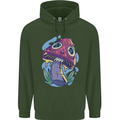 Trippy Magic Mushroom LSD Mens 80% Cotton Hoodie Forest Green