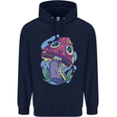 Trippy Magic Mushroom LSD Mens 80% Cotton Hoodie Navy Blue
