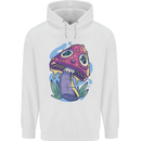 Trippy Magic Mushroom LSD Mens 80% Cotton Hoodie White
