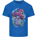 Trippy Magic Mushroom LSD Mens Cotton T-Shirt Tee Top Royal Blue