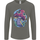 Trippy Magic Mushroom LSD Mens Long Sleeve T-Shirt Charcoal