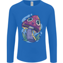 Trippy Magic Mushroom LSD Mens Long Sleeve T-Shirt Royal Blue