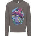 Trippy Magic Mushroom LSD Mens Sweatshirt Jumper Charcoal