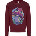 Trippy Magic Mushroom LSD Mens Sweatshirt Jumper Maroon