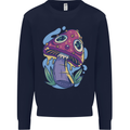 Trippy Magic Mushroom LSD Mens Sweatshirt Jumper Navy Blue