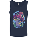 Trippy Magic Mushroom LSD Mens Vest Tank Top Navy Blue