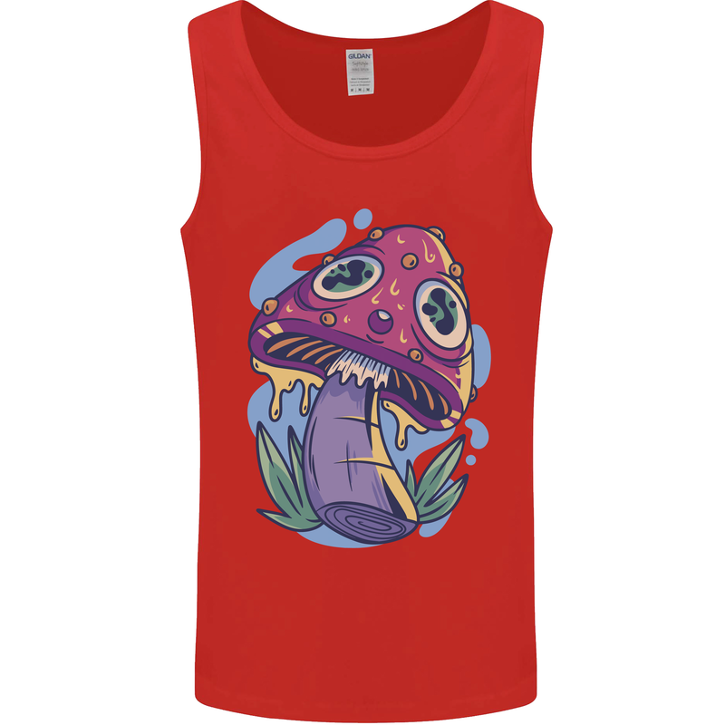 Trippy Magic Mushroom LSD Mens Vest Tank Top Red