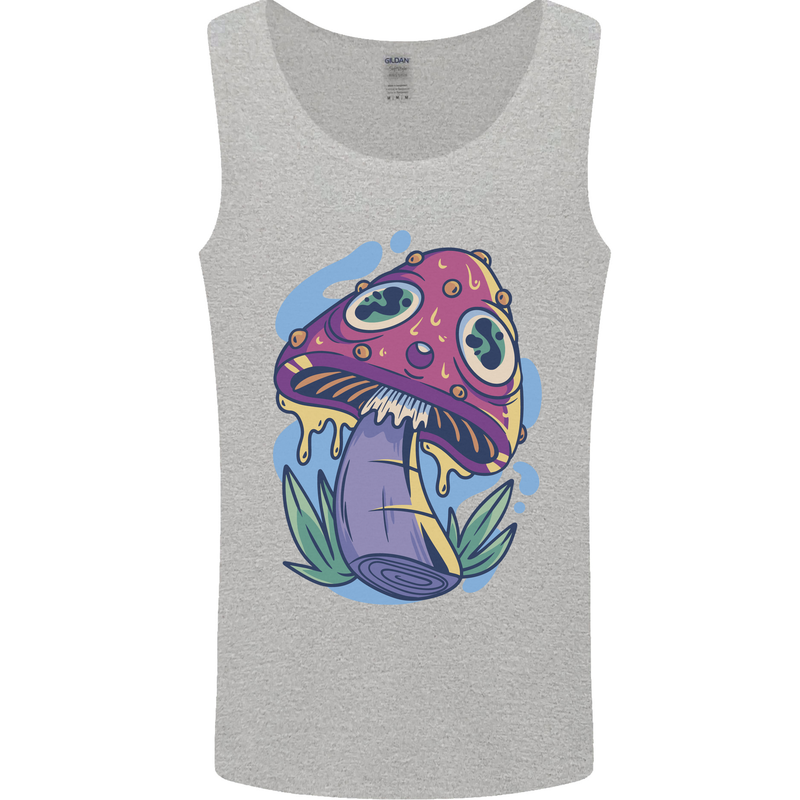 Trippy Magic Mushroom LSD Mens Vest Tank Top Sports Grey