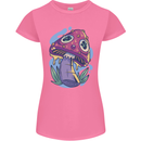 Trippy Magic Mushroom LSD Womens Petite Cut T-Shirt Azalea