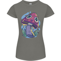 Trippy Magic Mushroom LSD Womens Petite Cut T-Shirt Charcoal