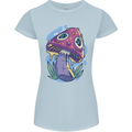 Trippy Magic Mushroom LSD Womens Petite Cut T-Shirt Light Blue