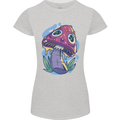 Trippy Magic Mushroom LSD Womens Petite Cut T-Shirt Sports Grey