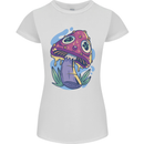 Trippy Magic Mushroom LSD Womens Petite Cut T-Shirt White