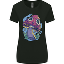 Trippy Magic Mushroom LSD Womens Wider Cut T-Shirt Black