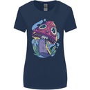 Trippy Magic Mushroom LSD Womens Wider Cut T-Shirt Navy Blue