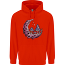 Trippy Magic Mushroom Moon LSD Psychedelic Childrens Kids Hoodie Bright Red