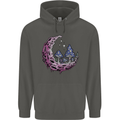 Trippy Magic Mushroom Moon LSD Psychedelic Childrens Kids Hoodie Storm Grey