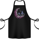 Trippy Magic Mushroom Moon LSD Psychedelic Cotton Apron 100% Organic Black